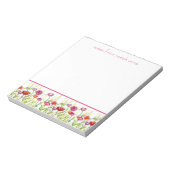 Rand rode papaverbloemen Waterverf Notitieblok (Linkerzijde)