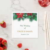 Rand Rode Poinsettia Servetten (Insitu)