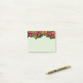 Rand Roze en Oranje wilde bloemen Post-it® Notes (Op bureau)
