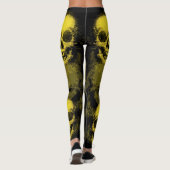 Rand schedel | Geel & Zwart Leggings (Achterkant)