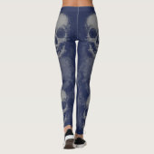 Rand schedel | Grijs & Donkerblauw Leggings (Achterkant)