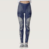 Rand schedel | Grijs & Donkerblauw Leggings (Voorkant)