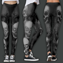 Rand schedel | Grijs & Zwart Leggings
