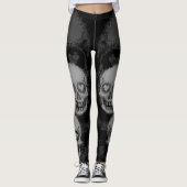 Rand schedel | Grijs & Zwart Leggings (Voorkant)