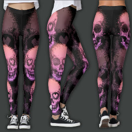 Rand schedel | Roze & Zwart Leggings