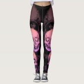 Rand schedel | Roze & Zwart Leggings (Voorkant)
