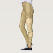 Rand schedel | Witte stof & goud Leggings (Links)