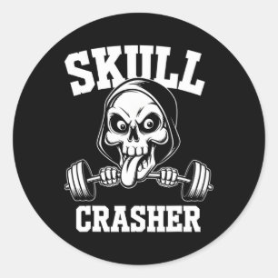 Rand Skull Krachttraining Barbell Tongue Workout G Ronde Sticker