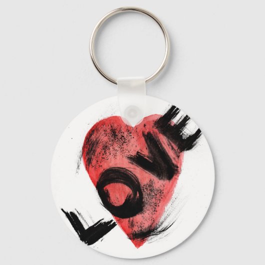 Rand sleutelhanger met edgy grunge hart – Modern u (Voorkant)