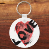 Rand sleutelhanger met edgy grunge hart – Modern u (Voorkant)
