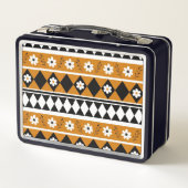 Rand Streep Bloem Diamant Boho Bloemen Patroon (Achterkant)