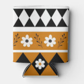 Rand Streep Bloem Diamant Boho Bloemen Patroon Blikjeskoeler (Voorkant)