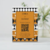 Rand Streep Bloem Diamant Boho Bloemen Patroon Informatiekaartje (Staand voorkant)