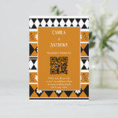 Rand Streep Bloem Diamant Boho Bloemen Patroon Informatiekaartje (Staand voorkant)