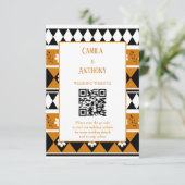 Rand Streep Bloem Diamant Boho Bloemen Patroon Informatiekaartje (Staand voorkant)