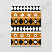 Rand Streep Bloem Diamant Boho Bloemen Patroon Informatiekaartje (Achterkant)