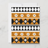 Rand Streep Bloem Diamant Boho Bloemen Patroon Kaart (Achterkant)