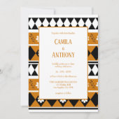 Rand Streep Bloem Diamant Boho Bloemen Patroon Kaart (Voorkant)