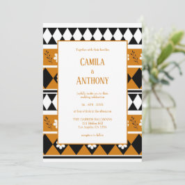 Rand Streep Bloem Diamant Boho Bloemen Patroon Kaart