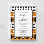 Rand Streep Bloem Diamant Boho Bloemen Patroon Kaart (Voorkant)