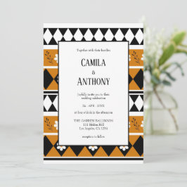 Rand Streep Bloem Diamant Boho Bloemen Patroon Kaart