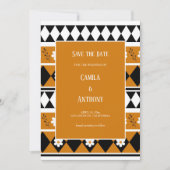 Rand Streep Bloem Diamant Boho Bloemen Patroon Kaart (Voorkant)