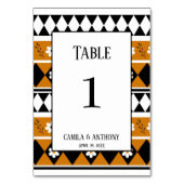 Rand Streep Bloem Diamant Boho Bloemen Patroon Kaart (Achterkant)