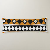 Rand Streep Bloem Diamant Boho Bloemen Patroon Lichaamskussen (Achterkant)