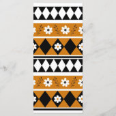 Rand Streep Bloem Diamant Boho Bloemen Patroon Menu (Achterkant)