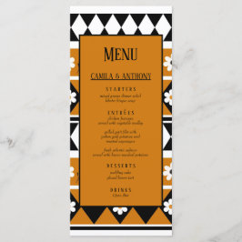 Rand Streep Bloem Diamant Boho Bloemen Patroon Menu