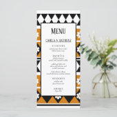 Rand Streep Bloem Diamant Boho Bloemen Patroon Menu (Staand voorkant)