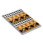 Rand Streep Bloem Diamant Boho Bloemen Patroon Notitieboek (Rechterzijde)