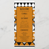 Rand Streep Bloem Diamant Boho Bloemen Patroon Programmakaart (Voorkant)