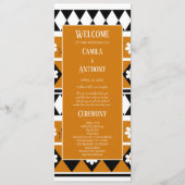 Rand Streep Bloem Diamant Boho Bloemen Patroon Programmakaart (Voorkant)