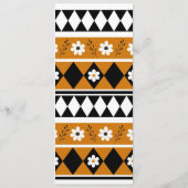 Rand Streep Bloem Diamant Boho Bloemen Patroon Programmakaart (Achterkant)