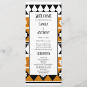 Rand Streep Bloem Diamant Boho Bloemen Patroon Programmakaart (Voorkant)