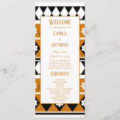 Rand Streep Bloem Diamant Boho Bloemen Patroon Programmakaart (Voorkant)