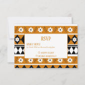 Rand Streep Bloem Diamant Boho Bloemen Patroon RSVP Kaartje (Voorkant)