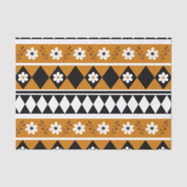 Rand Streep Bloem Diamant Boho Bloemen Patroon Tissuepapier