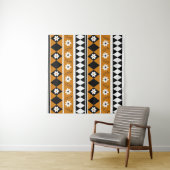 Rand Streep Bloem Diamant Boho Bloemen Patroon Wandkleed (In Situ (horizontaal))