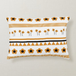 Rand Streep Bloem Driehoek Boho Patroon Accent Kussen