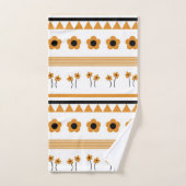 Rand Streep Bloem Driehoek Boho Patroon Bad Handdoek (Handdoek)