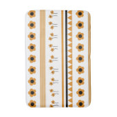 Rand Streep Bloem Driehoek Boho Patroon Badmat (Voorkant Verticaal)