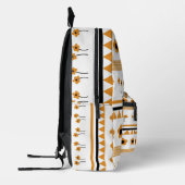 Rand Streep Bloem Driehoek Boho Patroon Bedrukte Rugzak (Links)