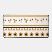 Rand Streep Bloem Driehoek Boho Patroon Bureaumat (Voorkant)