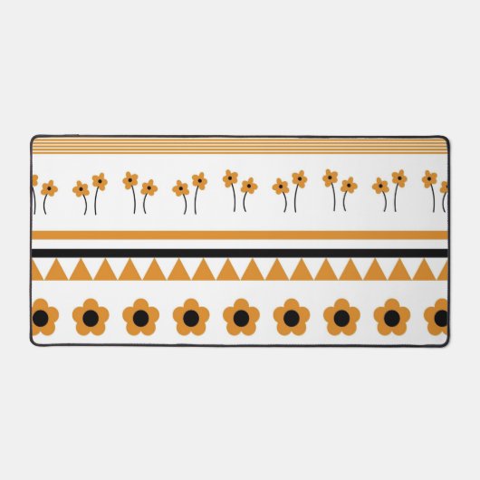 Rand Streep Bloem Driehoek Boho Patroon Bureaumat (Voorkant)