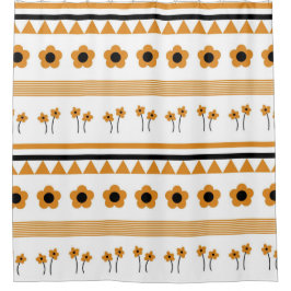 Rand Streep Bloem Driehoek Boho Patroon Douchegordijn