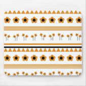 Rand Streep Bloem Driehoek Boho Patroon Muismat (Voorkant)