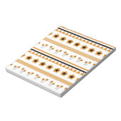 Rand Streep Bloem Driehoek Boho Patroon Notitieblok (Linkerzijde)