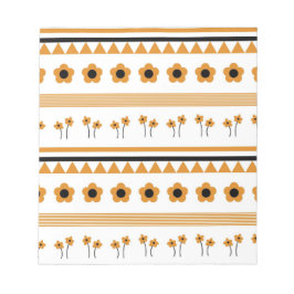 Rand Streep Bloem Driehoek Boho Patroon Notitieblok